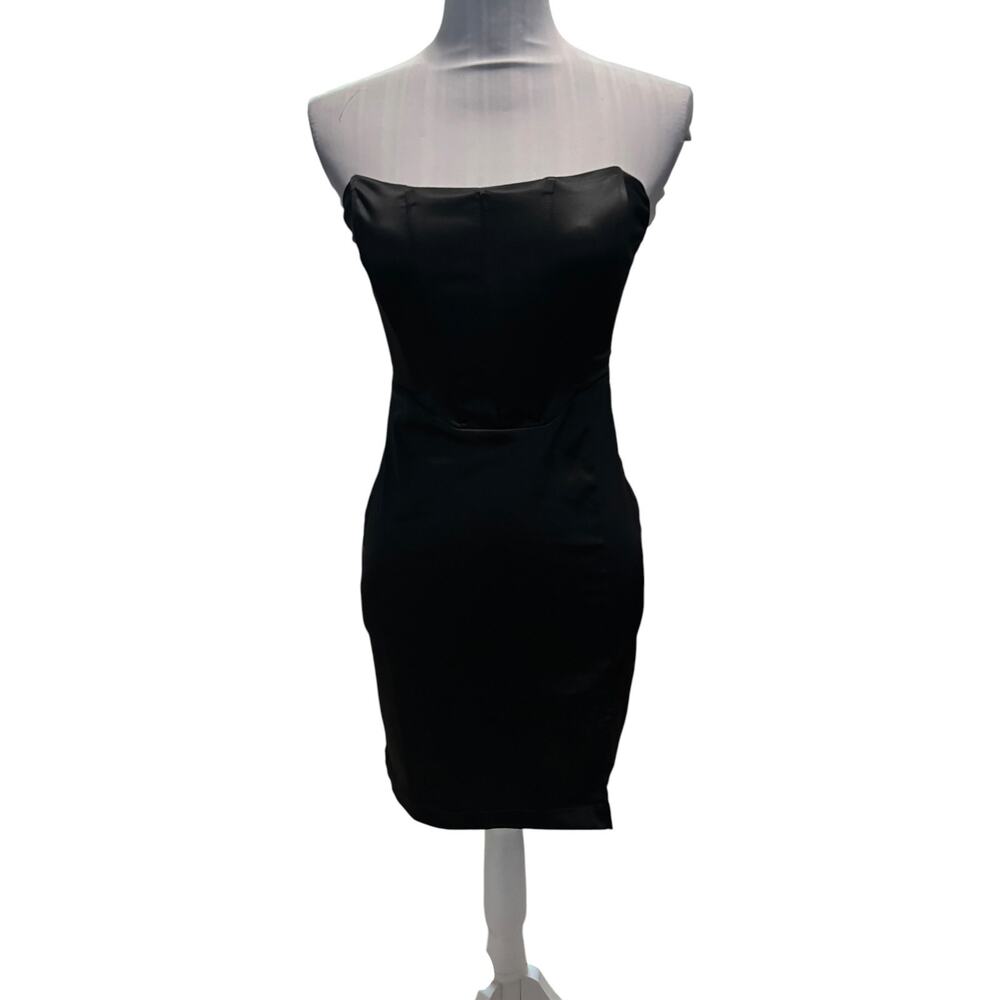 Garage Black Satin Cocktail Dress Size XS